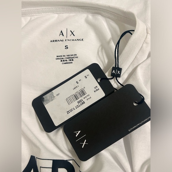 Armani Exchange White Fitted Polo T-Shirt - Picture 3 of 4